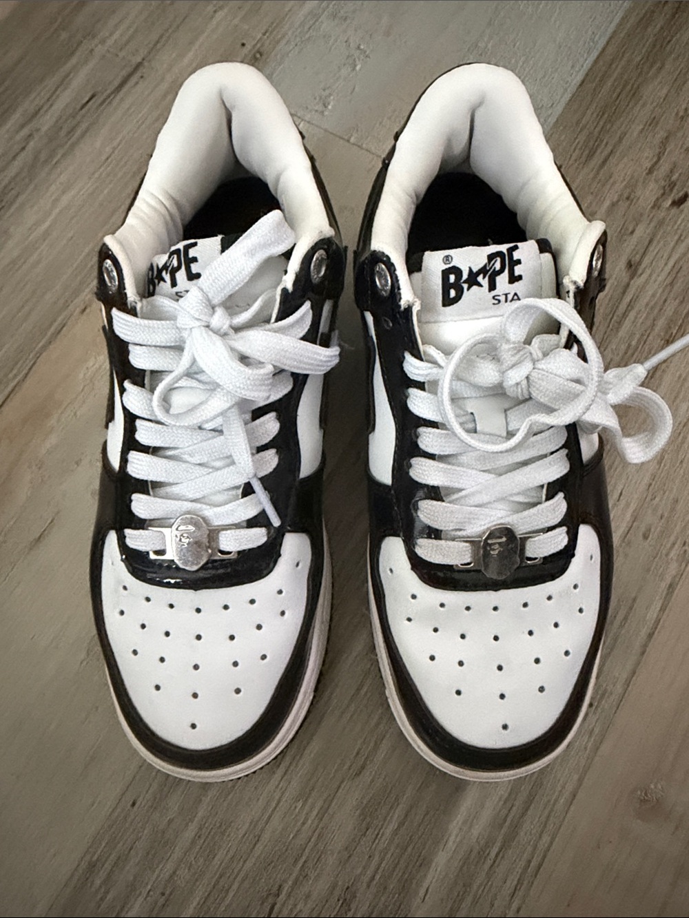 Bape women’s Black and White Low-Top Sneakers